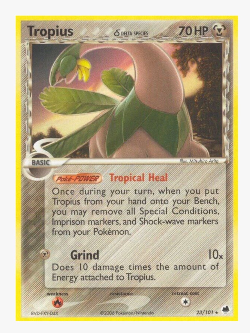 Tropius (Delta Species) EX Dragon Frontiers Stamped Pokemon Trading Card